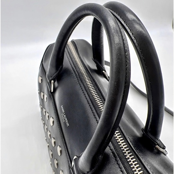 RARE YSL ✨Excellent Condition✨Classic Baby Studded Duffle Bag in Black Leather - Picture 5 of 12